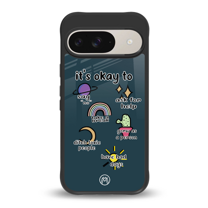 it's okay back phone cover | glass case for google pixel 9