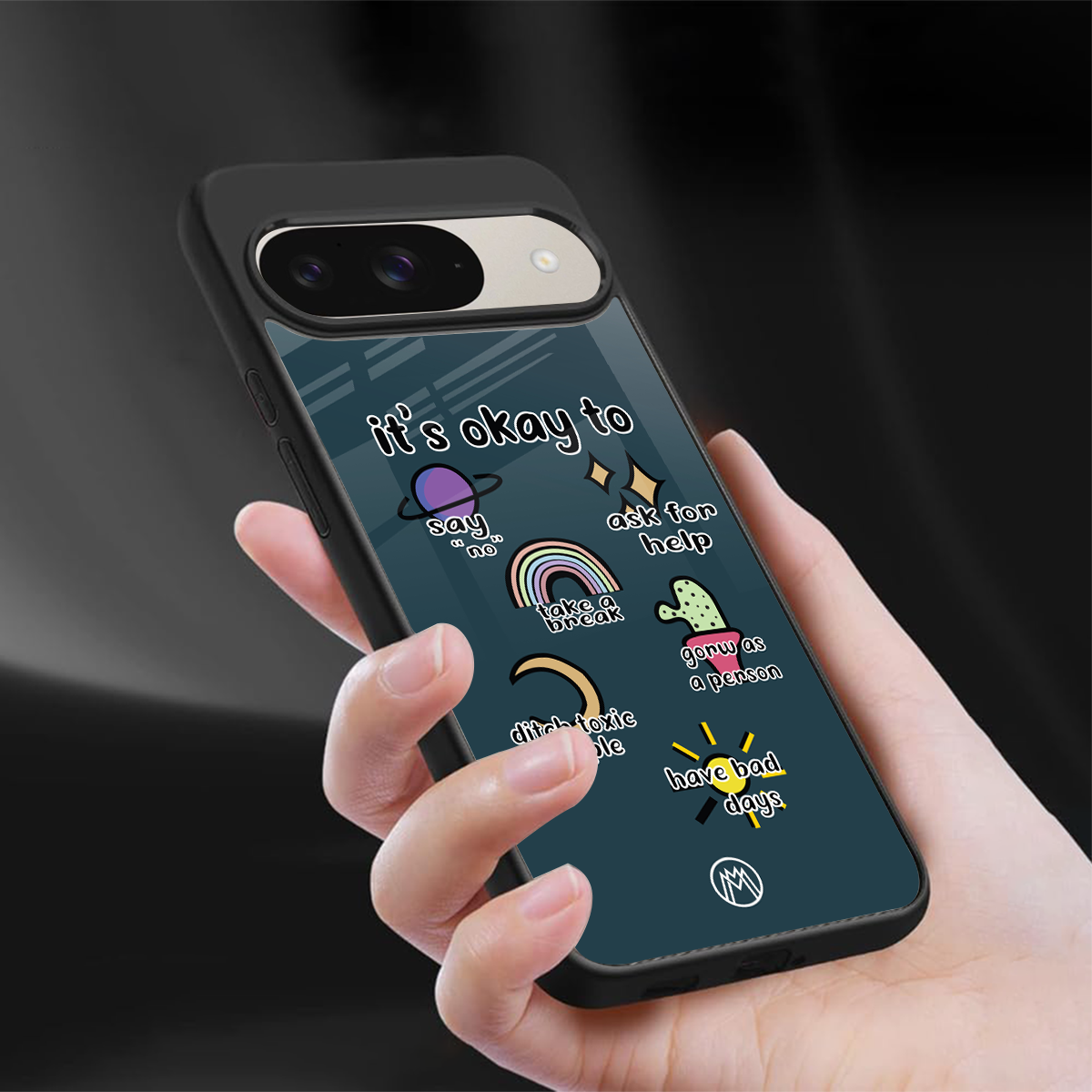 it's okay back phone cover | glass case for google pixel 9