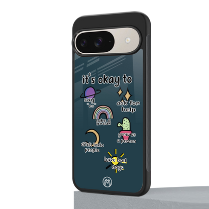 it's okay back phone cover | glass case for google pixel 9