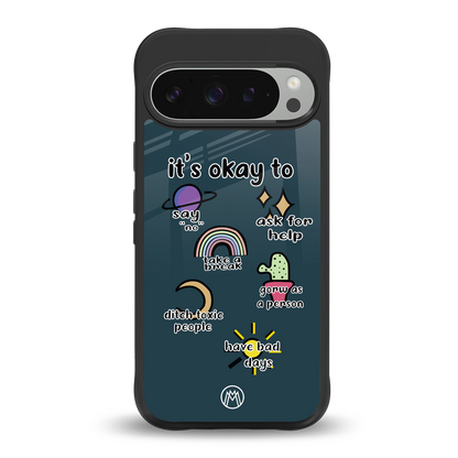 it's okay back phone cover | glass case for google pixel 9 pro