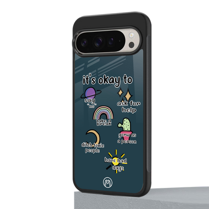it's okay back phone cover | glass case for google pixel 9 pro