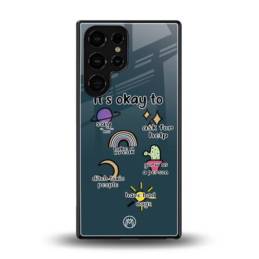 it's okay back phone cover | glass case for samsung galaxy s25 ultra