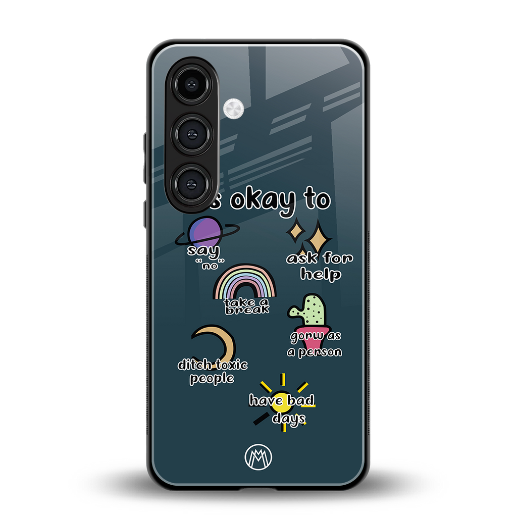 it's okay back phone cover | glass case for samsung galaxy s24 fe