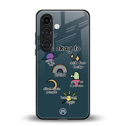 it's okay back phone cover | glass case for samsung galaxy s24 fe