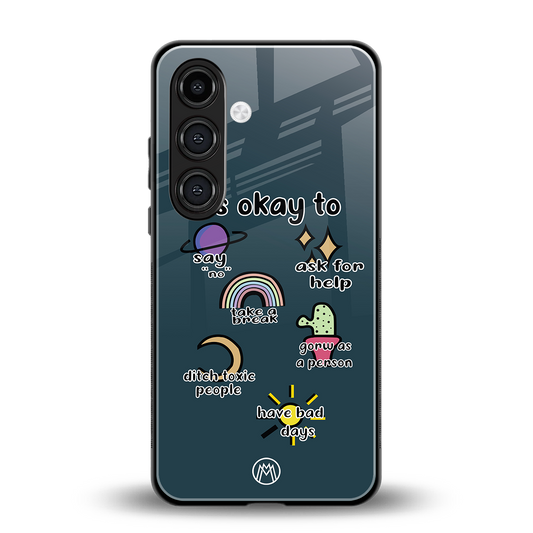 it's okay back phone cover | glass case for samsung galaxy s24 fe