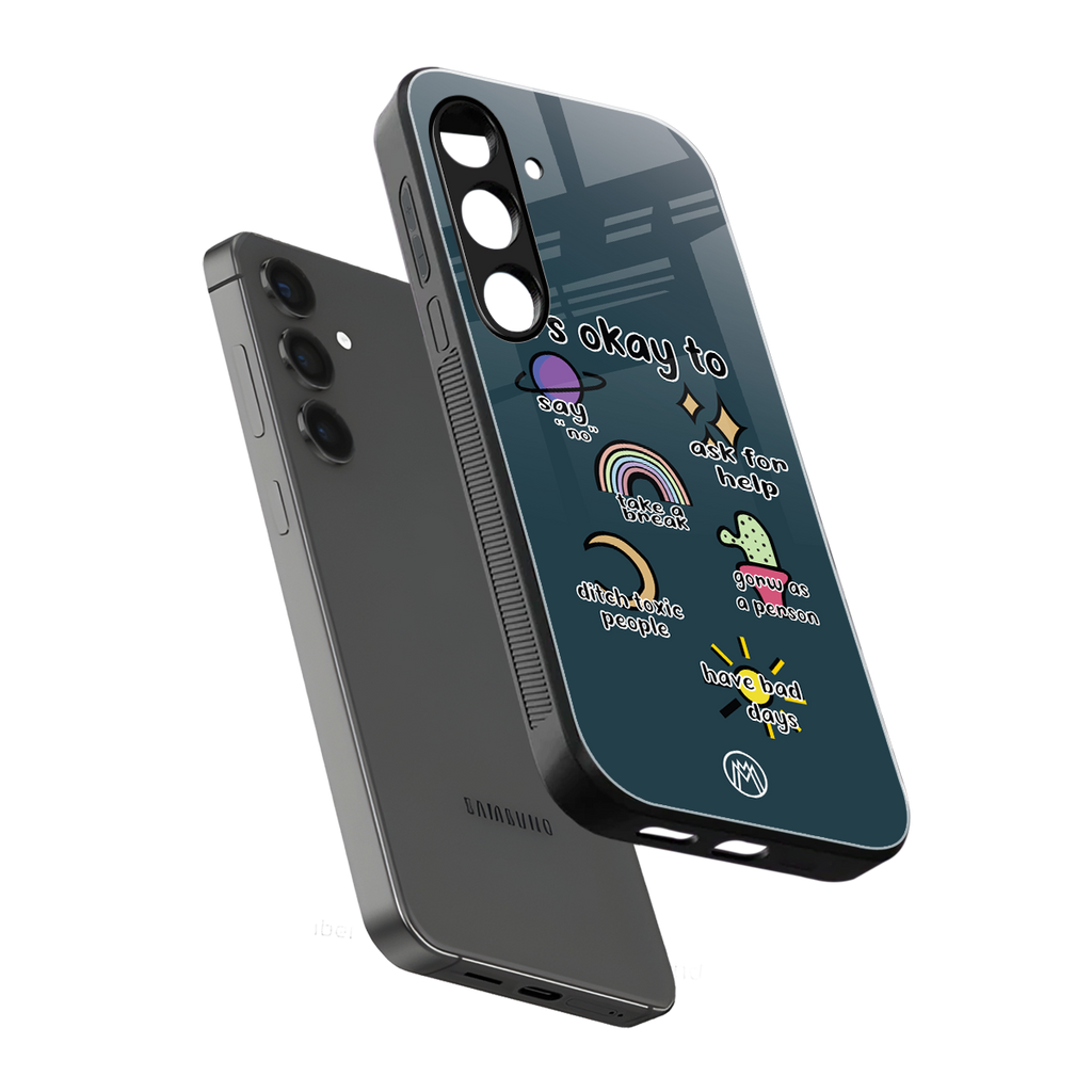 it's okay back phone cover | glass case for samsung galaxy s25 plus