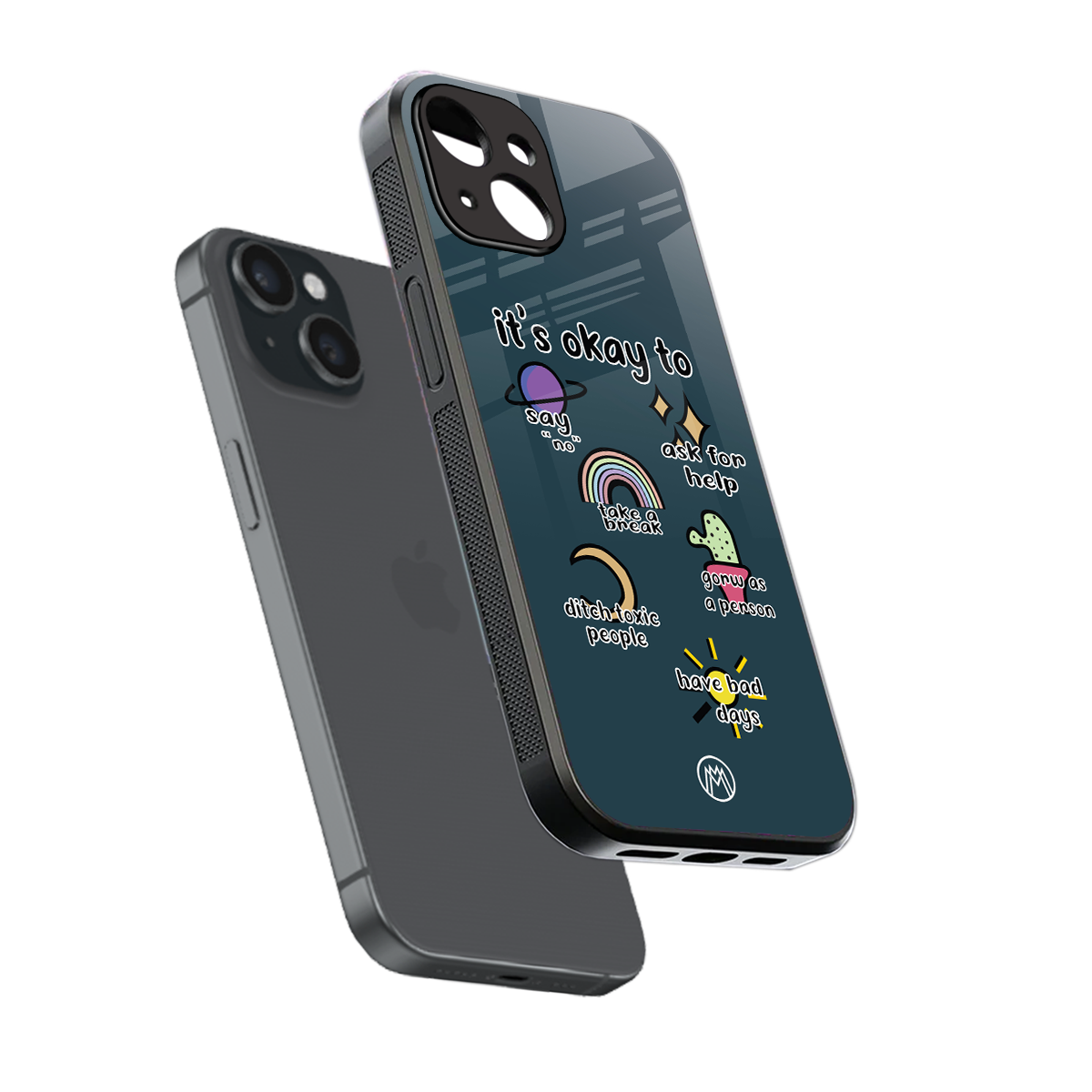 it's okay back phone cover | glass case for iphone 15