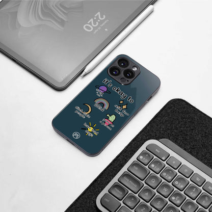it's okay back phone cover | glass case for iphone 13 mini