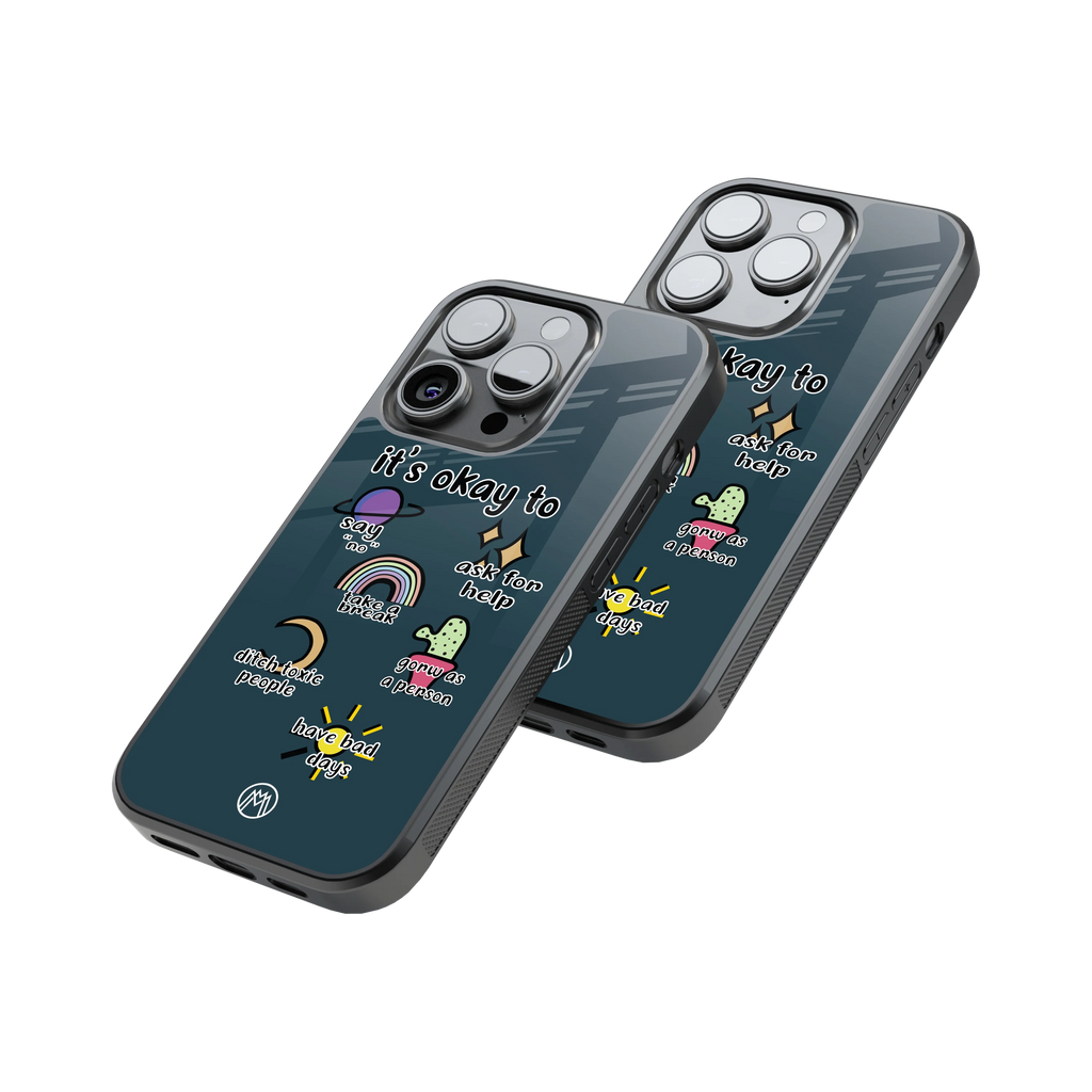 Protective Glass Back Phone Case Compatible with iPhone, Samsung, OnePlus, Pixel & More