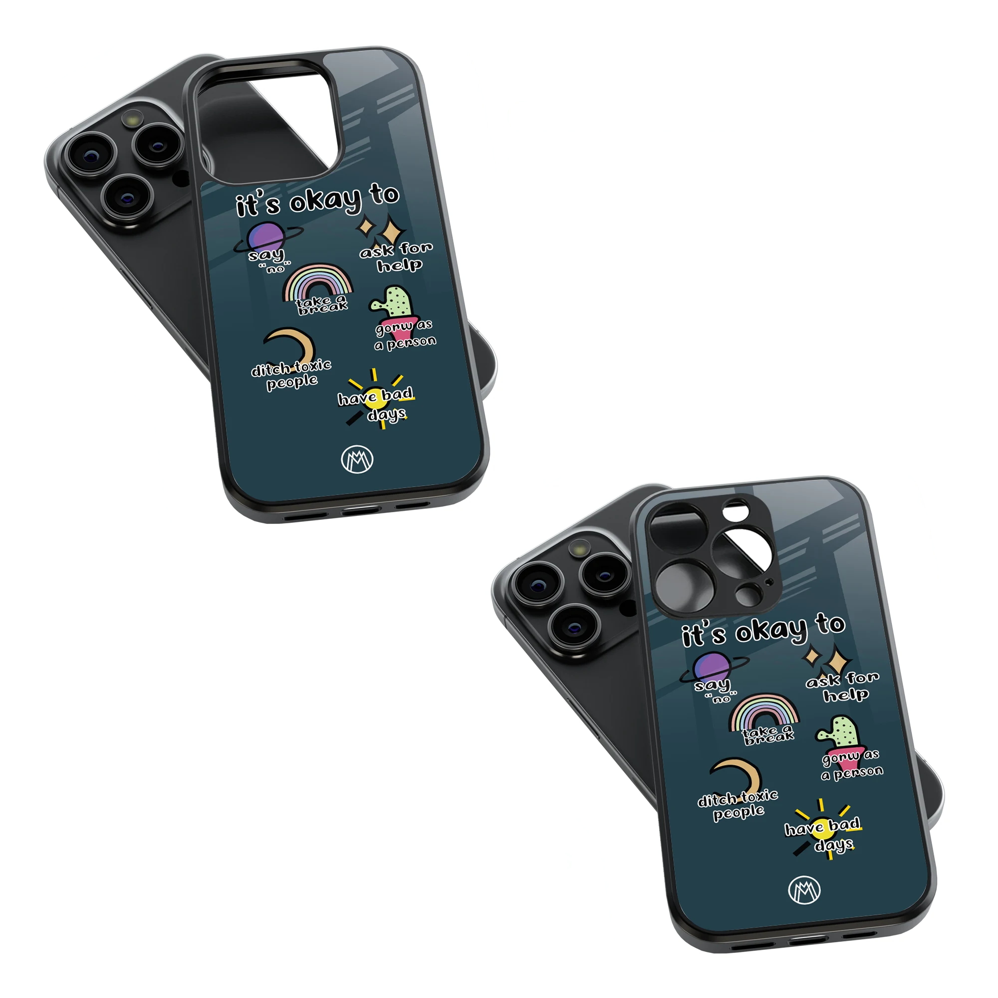 Trendy Glass Back Mobile Case for iPhone, Samsung, Redmi, OnePlus, Google Pixel, Motorola