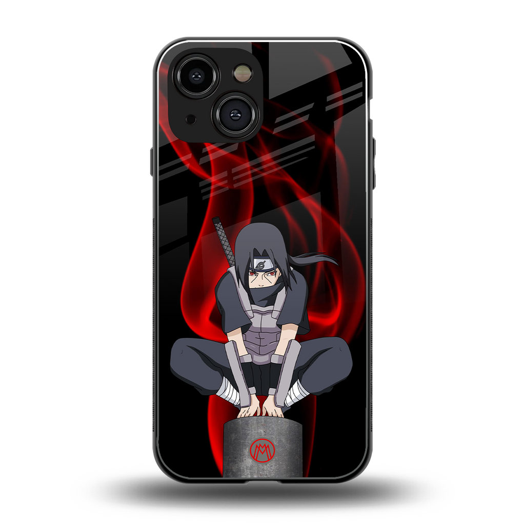 itachi uchiha back phone cover | glass case for iphone 13 mini