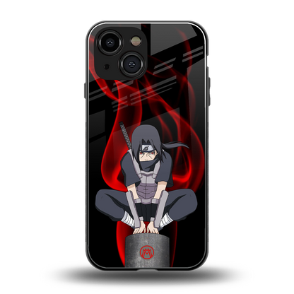 itachi uchiha back phone cover | glass case for iphone 13 mini
