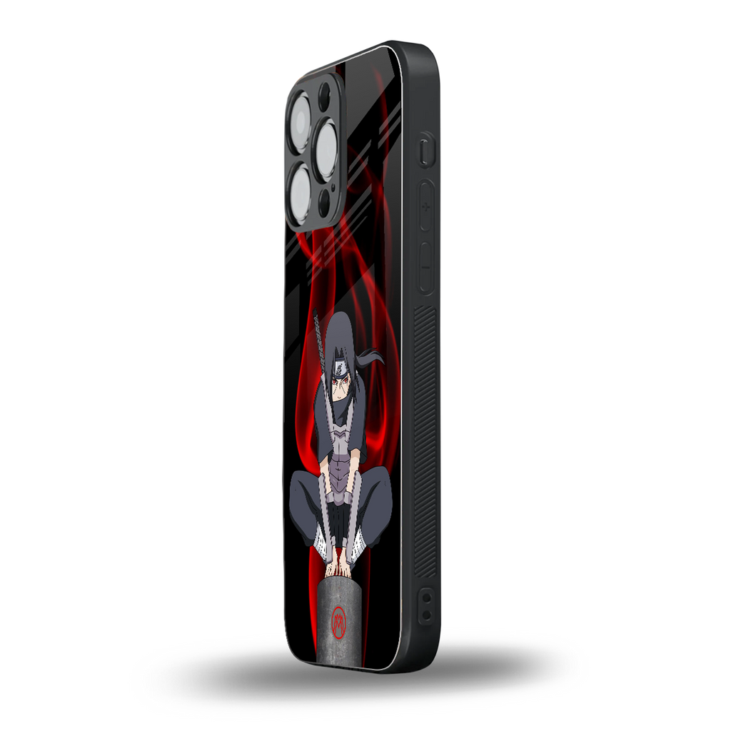 itachi uchiha back phone cover | glass case for iphone 13 pro max