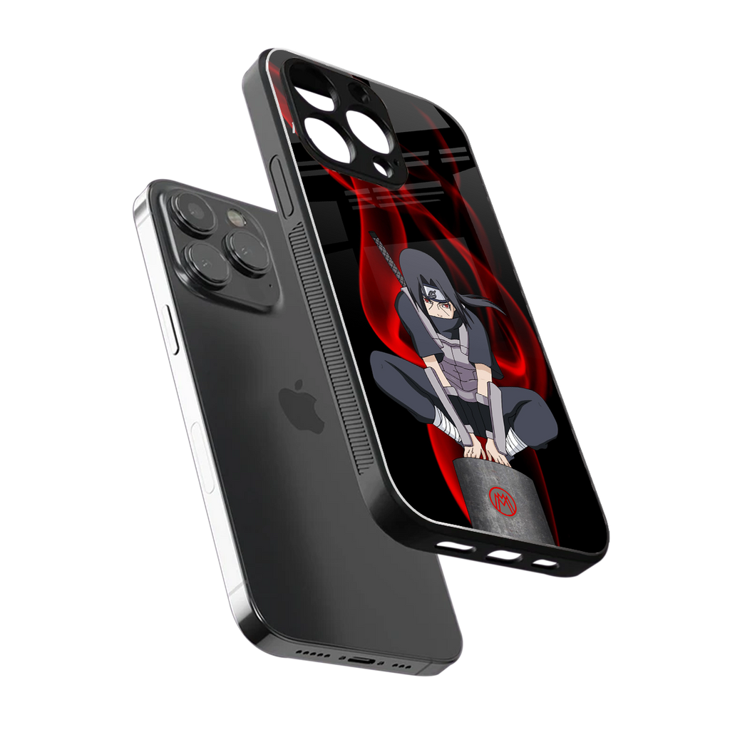 itachi uchiha back phone cover | glass case for iphone 13 pro