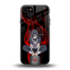 itachi uchiha back phone cover | glass case for iphone 14 plus