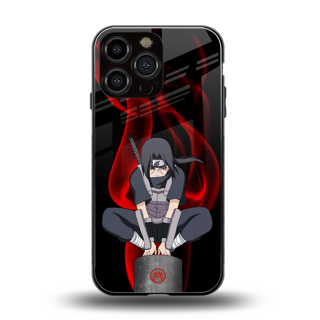 itachi uchiha back phone cover | glass case for iphone 14 pro max