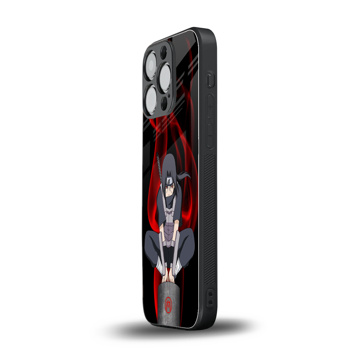 itachi uchiha back phone cover | glass case for iphone 15 pro