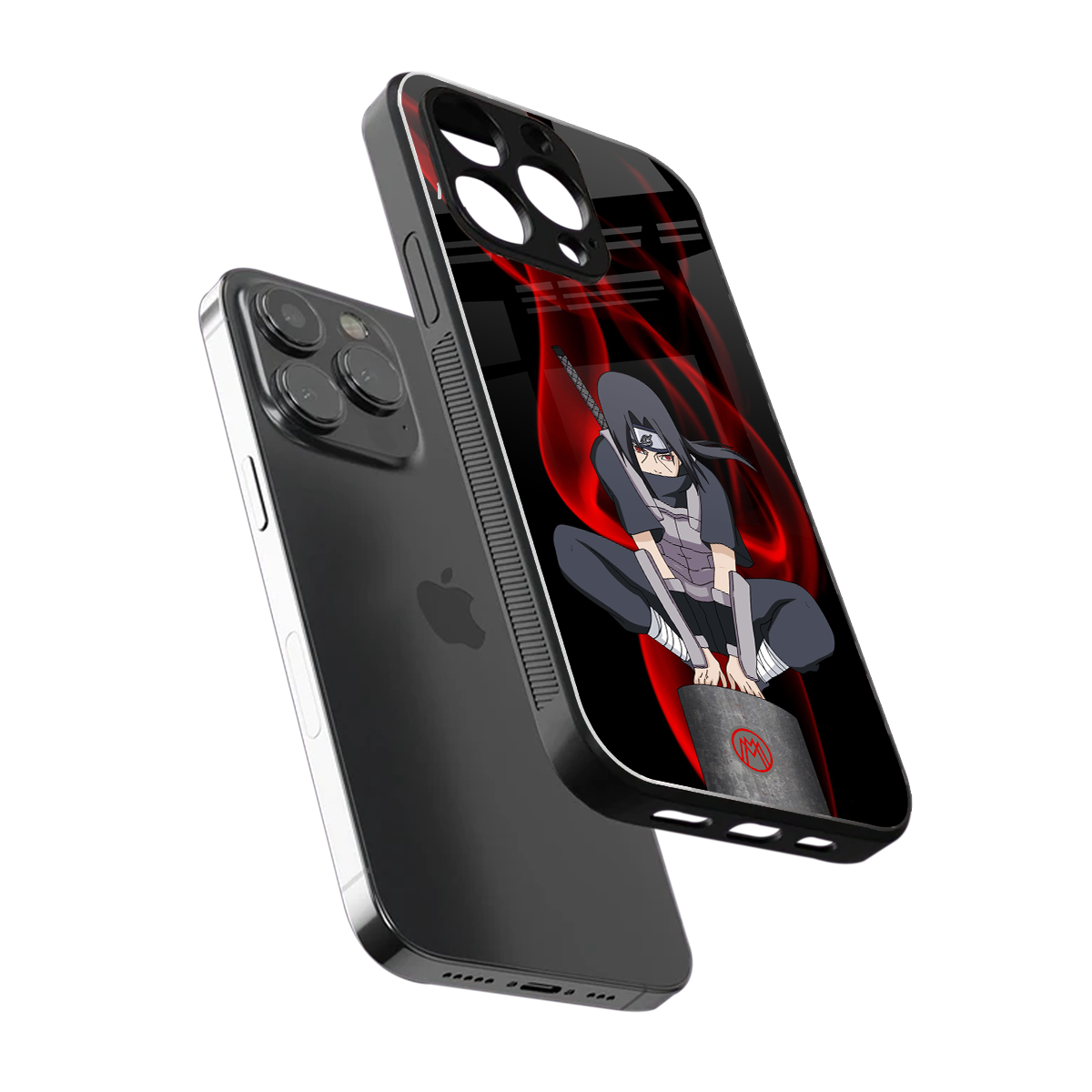 itachi uchiha back phone cover | glass case for iphone 15 pro