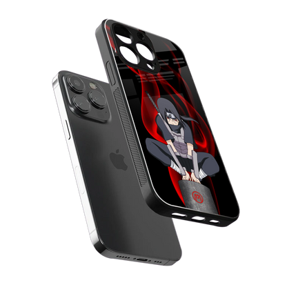 itachi uchiha back phone cover | glass case for iphone 15 pro