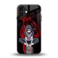 itachi uchiha back phone cover | glass case for iphone 16 plus
