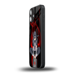 itachi uchiha back phone cover | glass case for iphone 16 plus