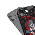 itachi uchiha back phone cover | glass case for iphone 16 pro