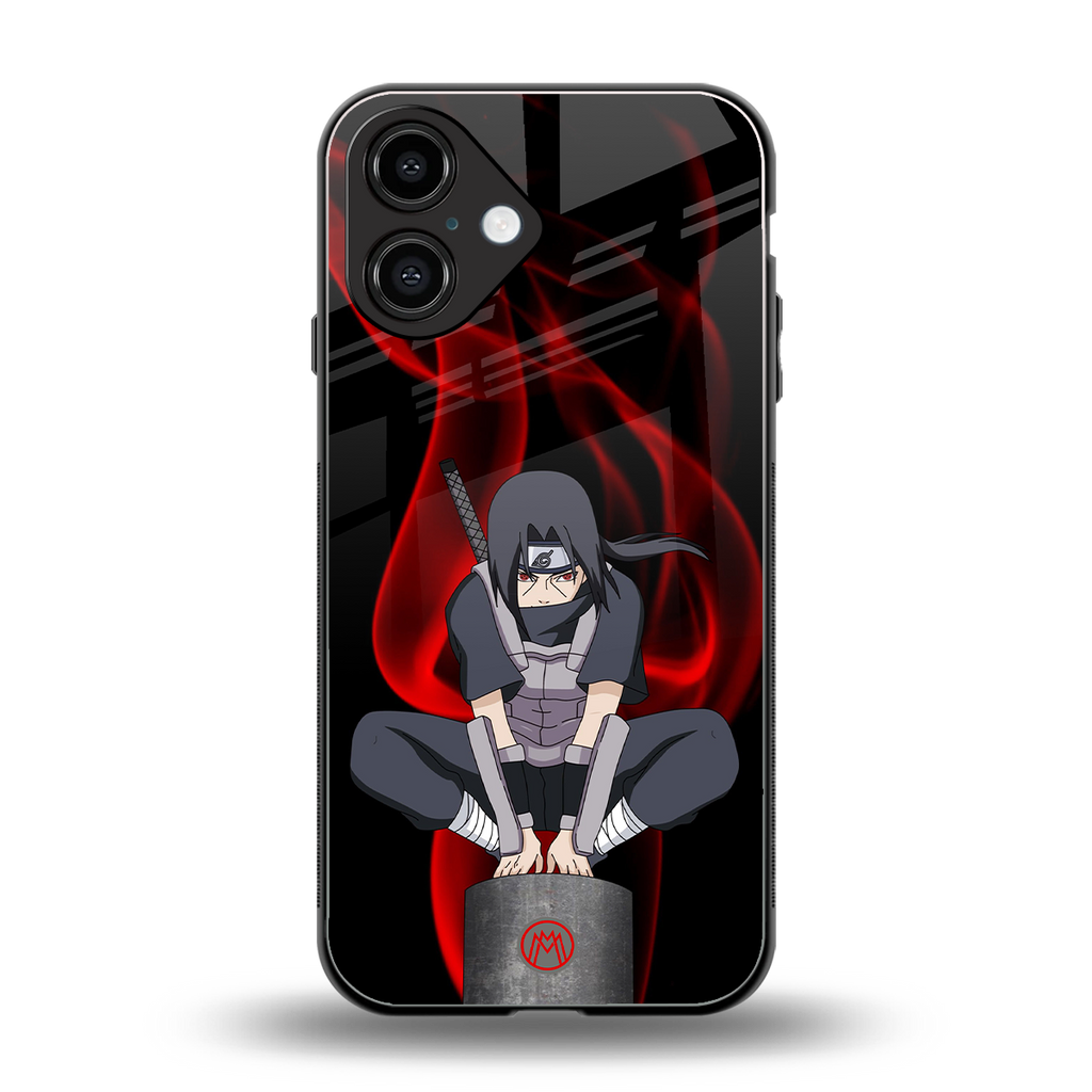 itachi uchiha back phone cover | glass case for iphone 16