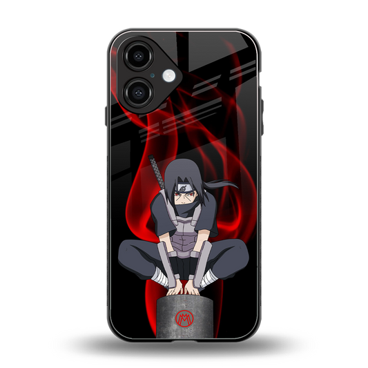 itachi uchiha back phone cover | glass case for iphone 16