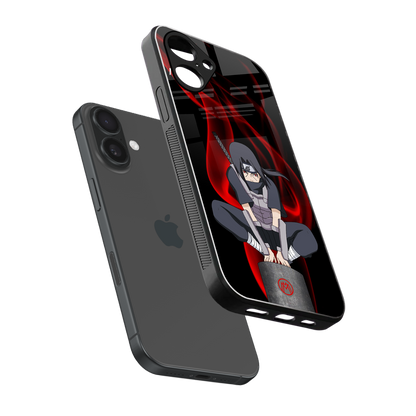 itachi uchiha back phone cover | glass case for iphone 16