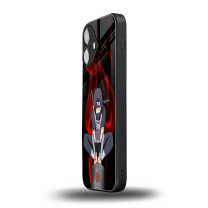 itachi uchiha back phone cover | glass case for iphone 16
