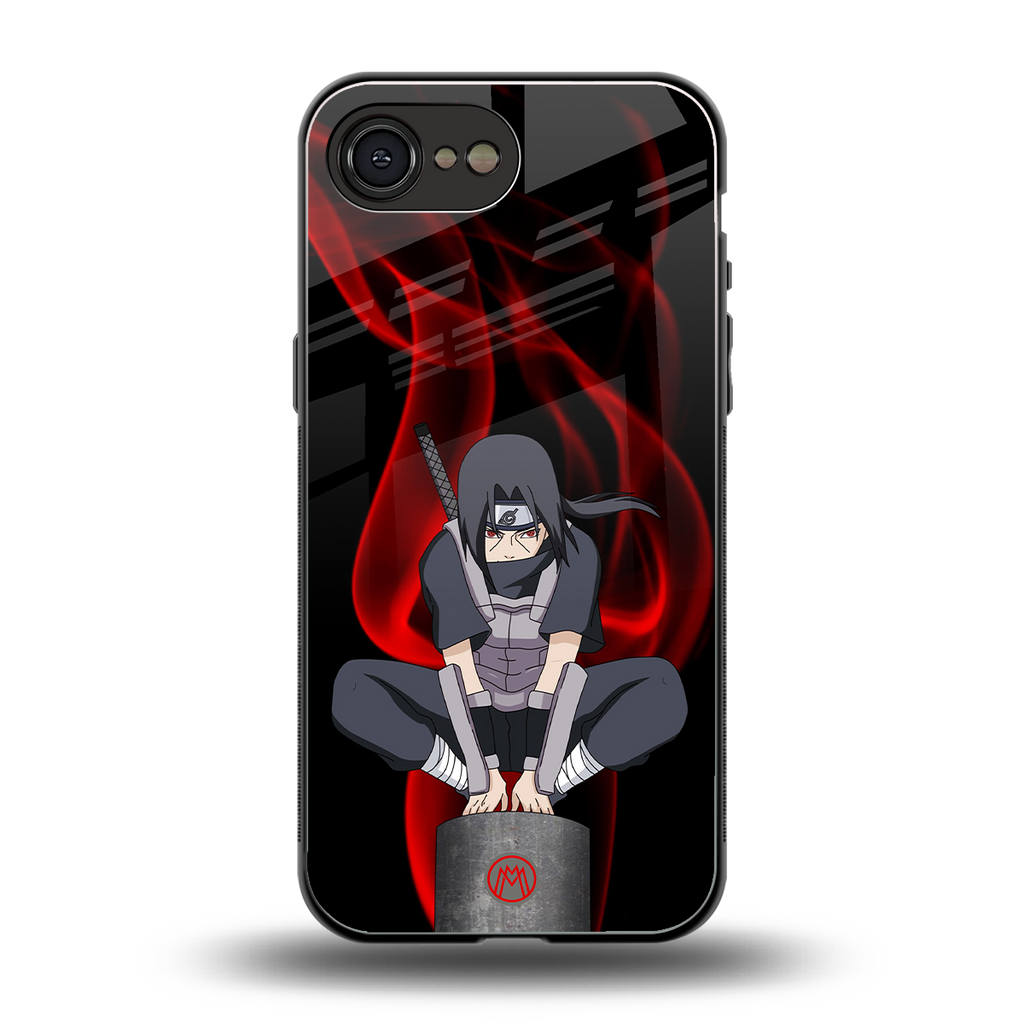 itachi uchiha back phone cover | glass case for iphone 16e