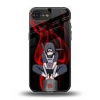 itachi uchiha back phone cover | glass case for iphone 16e