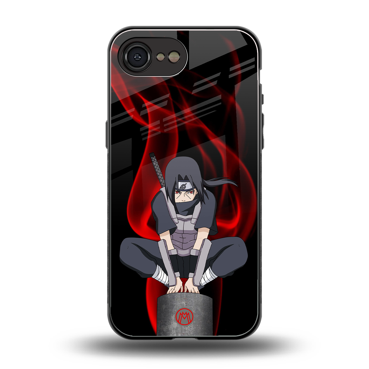 itachi uchiha back phone cover | glass case for iphone 16e