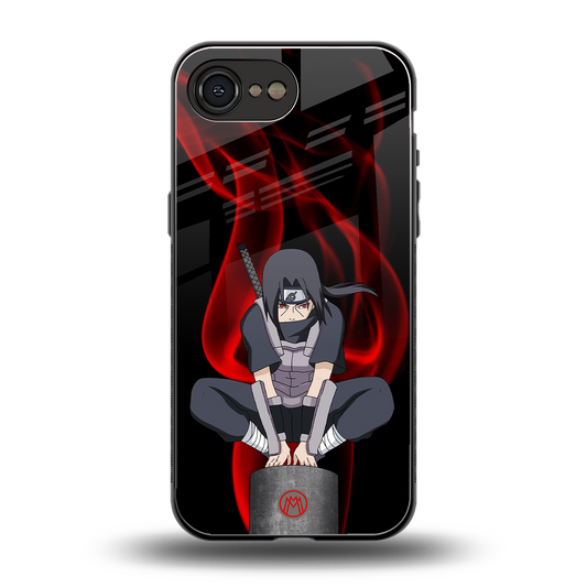 itachi uchiha back phone cover | glass case for iphone 16e