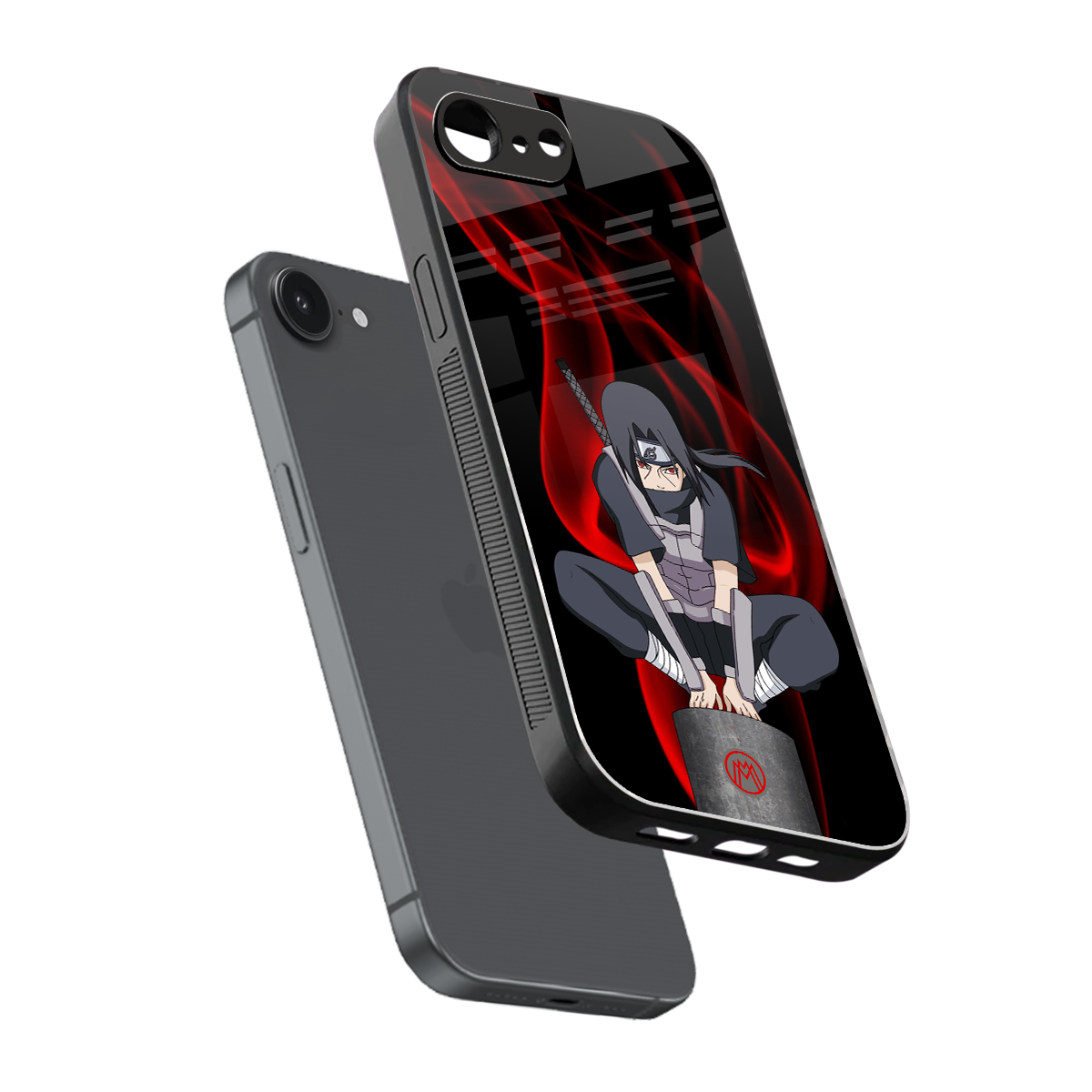 itachi uchiha back phone cover | glass case for iphone 16e