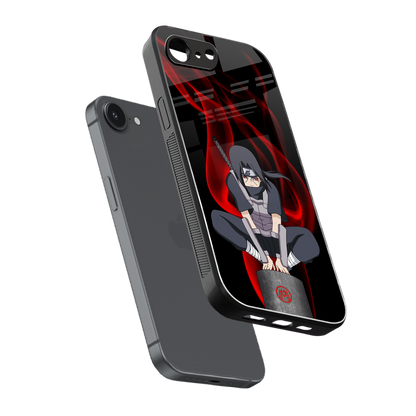itachi uchiha back phone cover | glass case for iphone 16e