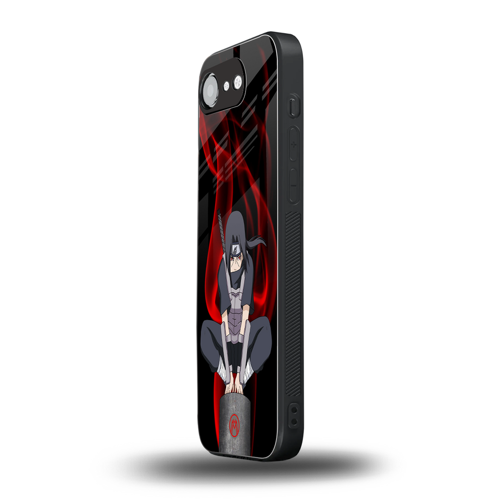 itachi uchiha back phone cover | glass case for iphone 16e