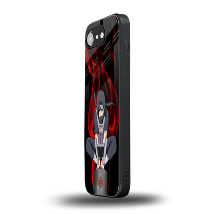 itachi uchiha back phone cover | glass case for iphone 16e