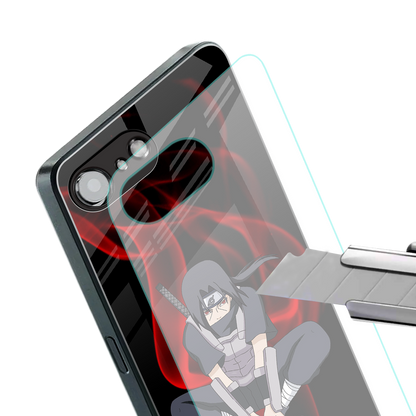 itachi uchiha back phone cover | glass case for iphone 16e