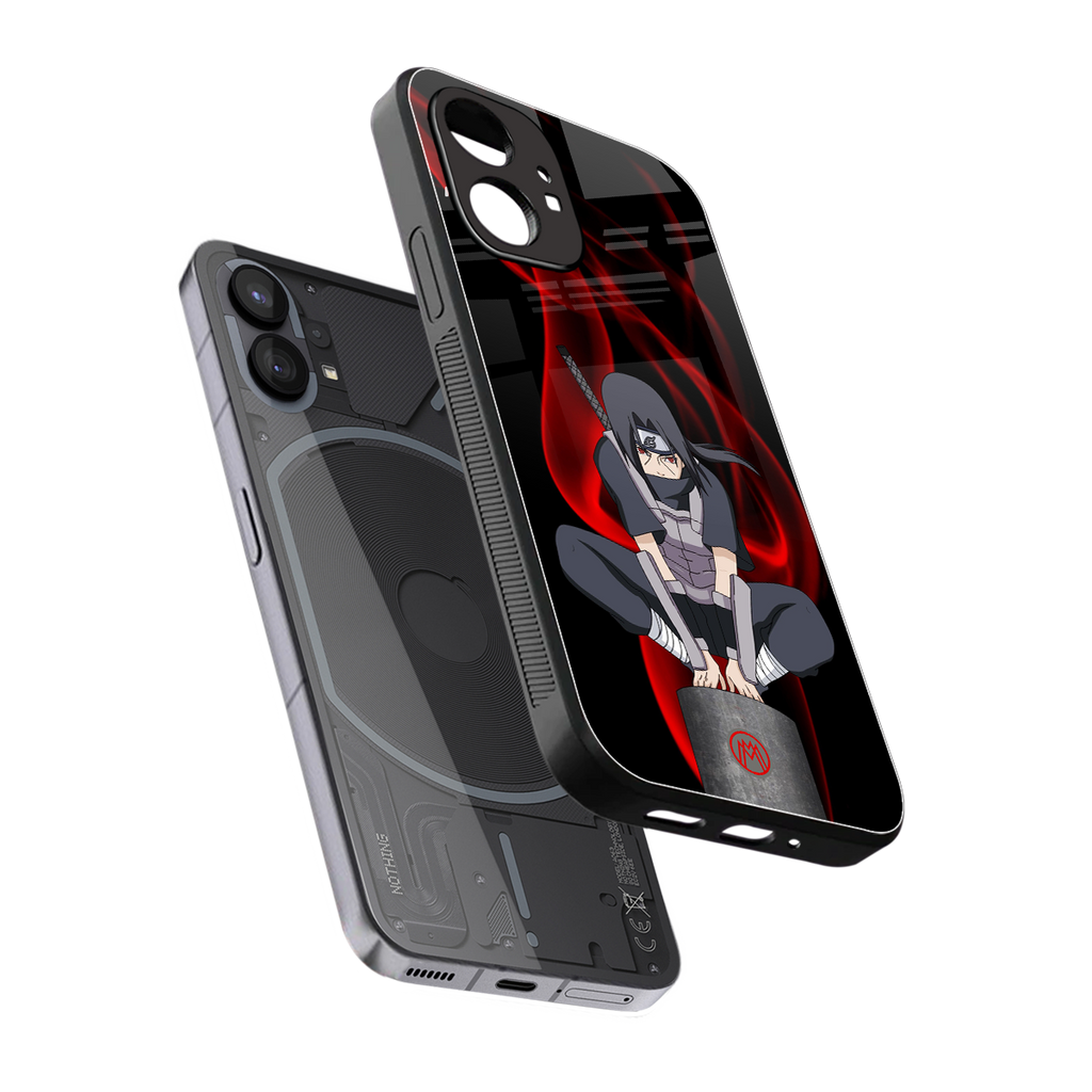 itachi uchiha back phone cover | glass case for nothing phone 1
