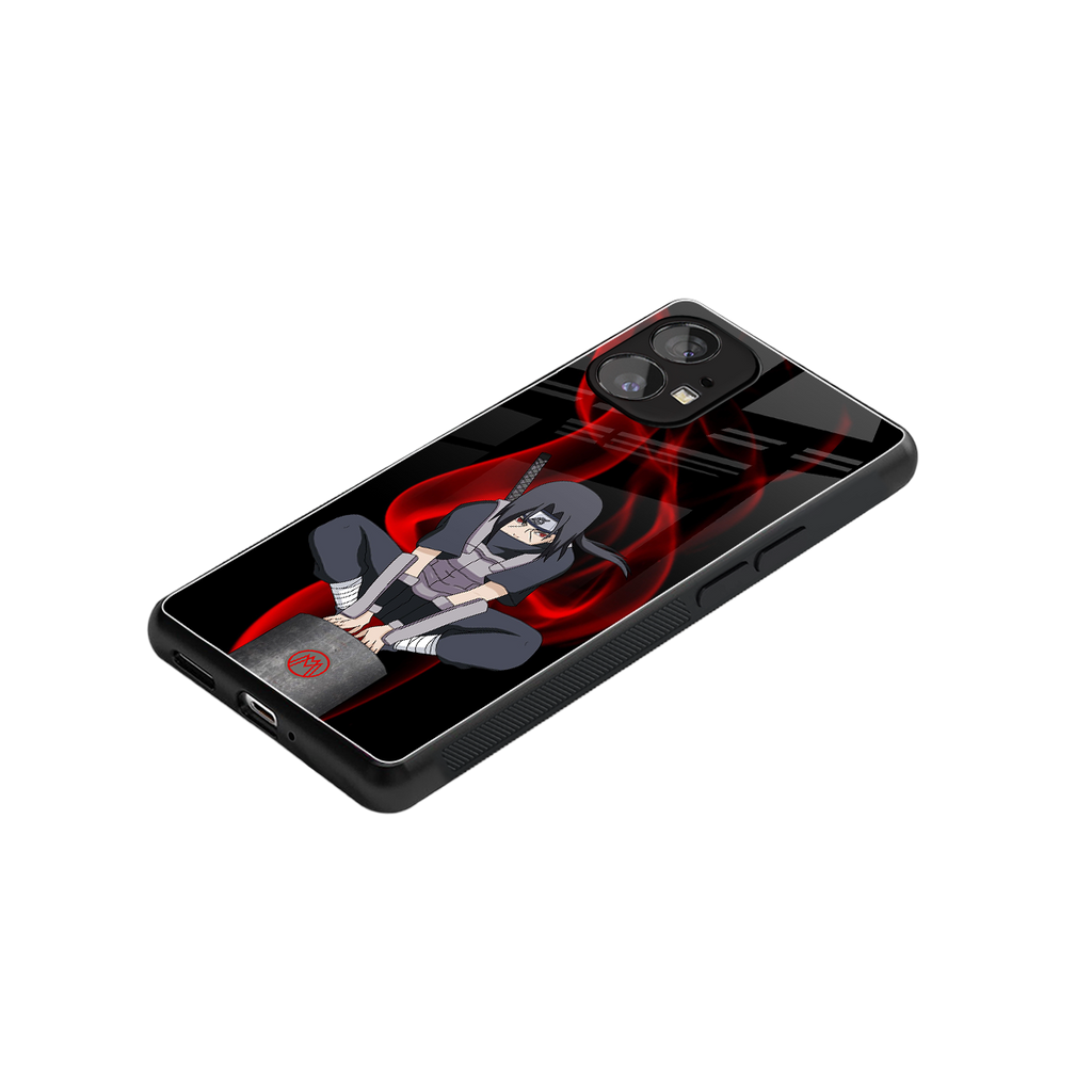 itachi uchiha back phone cover | glass case for nothing phone 1