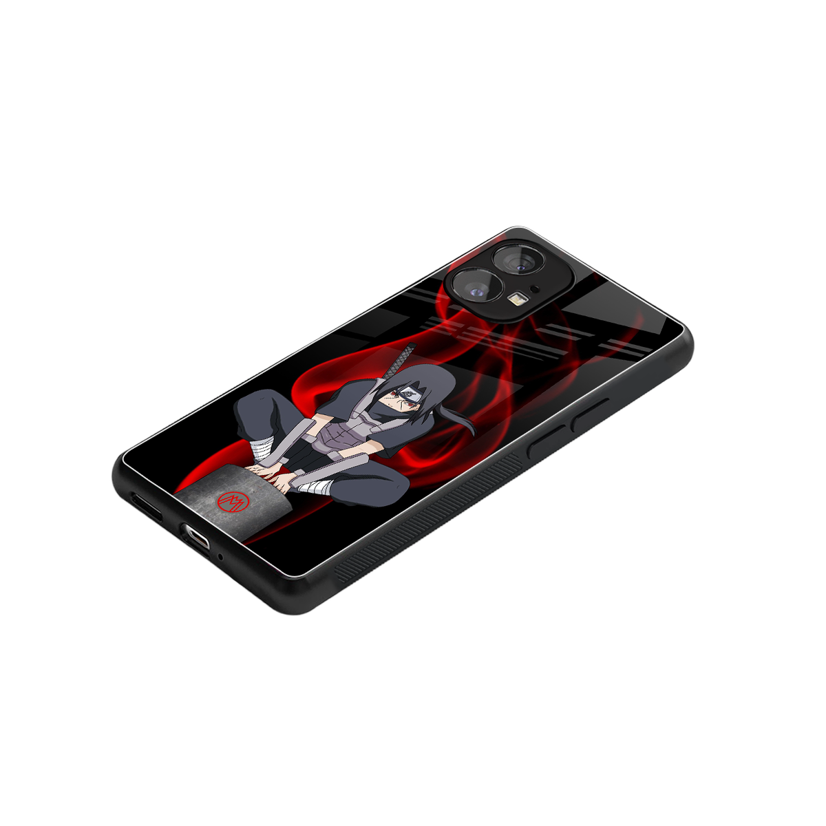 itachi uchiha back phone cover | glass case for nothing phone 1