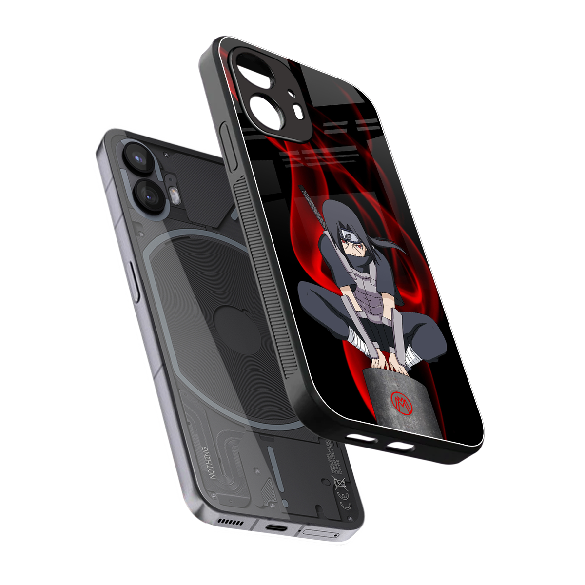 itachi uchiha back phone cover | glass case for nothing phone 2