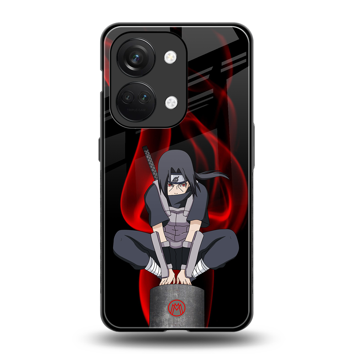 itachi uchiha back phone cover | glass case for oneplus nord 3