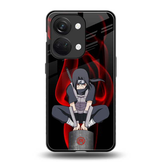 itachi uchiha back phone cover | glass case for oneplus nord 3