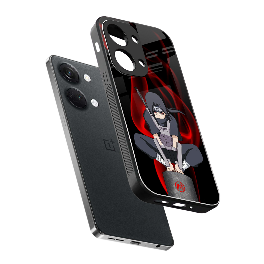 itachi uchiha back phone cover | glass case for oneplus nord 3