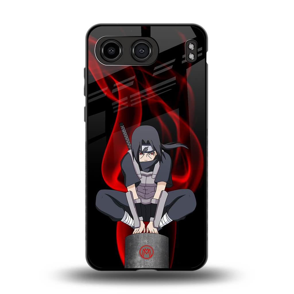 itachi uchiha back phone cover | glass case for oneplus nord 4