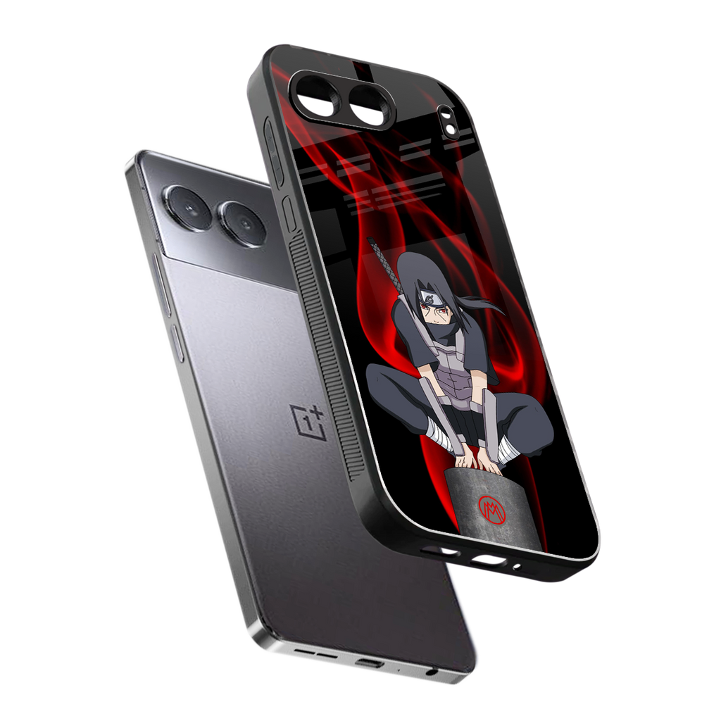 itachi uchiha back phone cover | glass case for oneplus nord 4