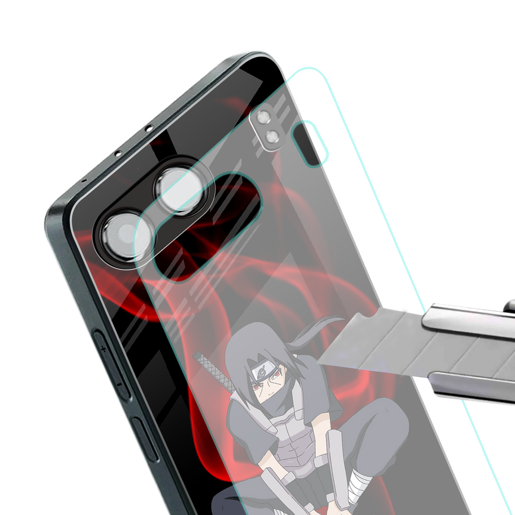 itachi uchiha back phone cover | glass case for oneplus nord 4