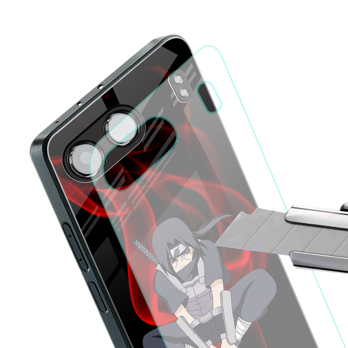 itachi uchiha back phone cover | glass case for oneplus nord 4